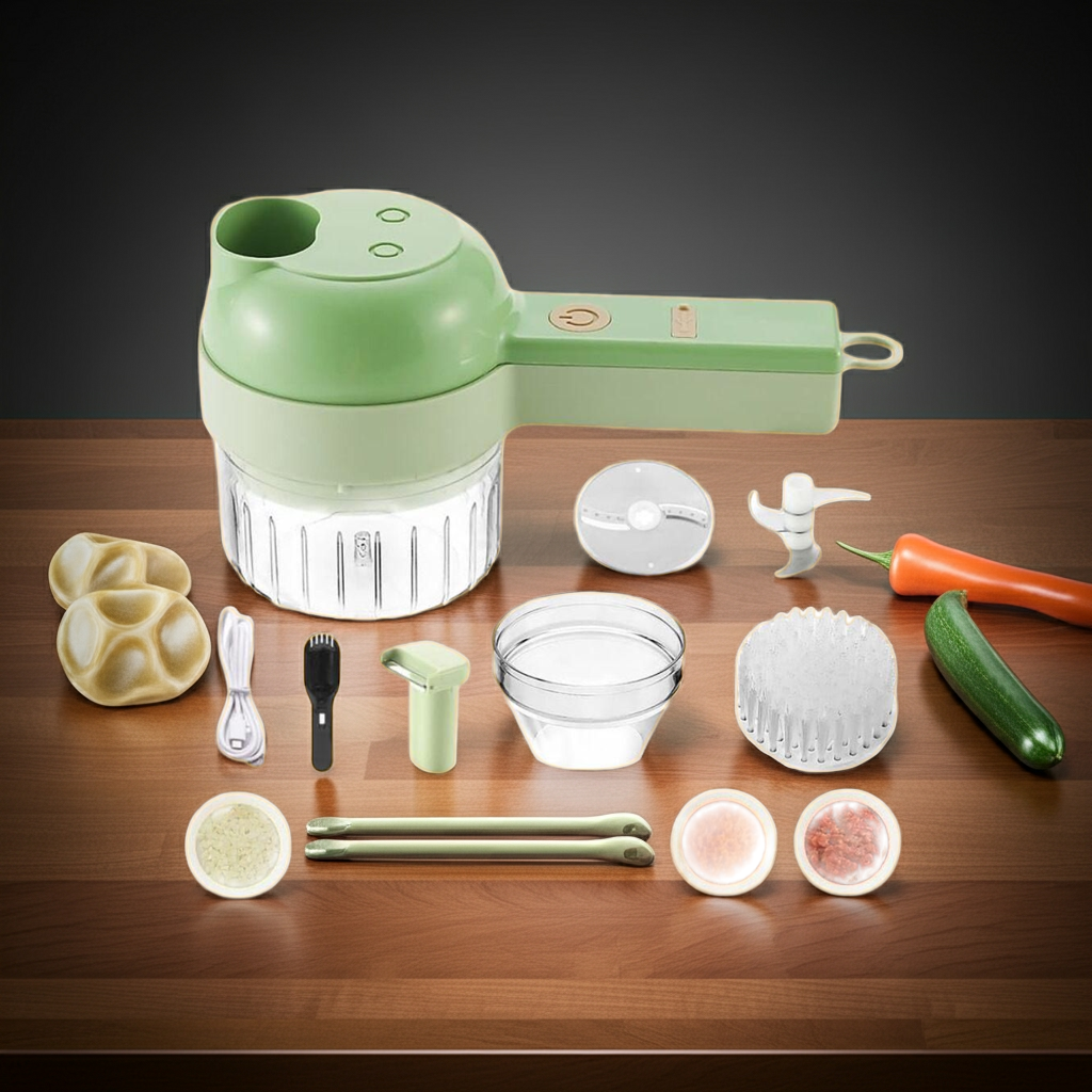 4 in 1 Portable Electric Vegetable Cutter Set